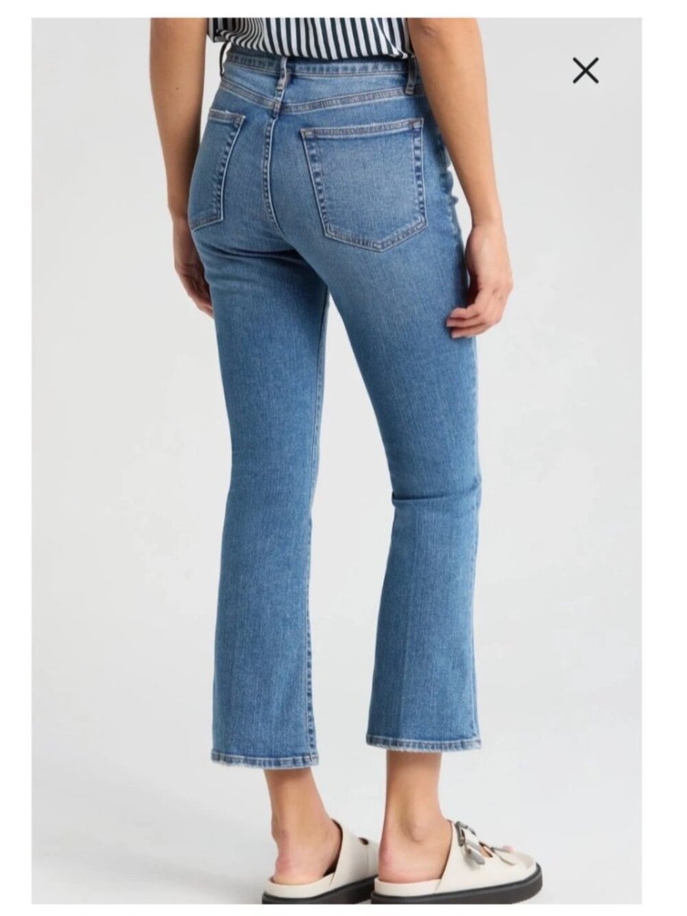 FRAME Le Crop Mini Boot Jeans Women’s 30 Igloo Wash Light Blue Cropped Flare - Picture 2 of 13